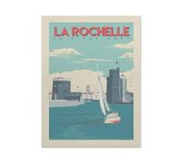 France - Vieux-Port de La Rochelle，Puzzles pour Adultes 1000 Pièces Puzzles pour Adultes pour Enfants Papier Puzzle Adolescents Jeux Éducatifs Anti-Stress Jouet Cadeau（38x26cm）-BO29