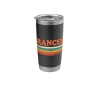 FRANCES Retro Personnalisé Prénom Vintage Rayures Gobelet isotherme en acier inoxydable double paroi
