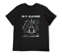 Frances Sr-71 Blackbird Spec Harajuku Streetwear Unisex 100% Cotton Short-Sleeve T-Shirts Black L