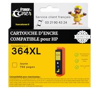FranceToner 1 Cartouche Compatible pour HP 364XL Jaune Haute Capacité | Encre Haute Qualité pour Imprimante Photosmart 5510 5520 5525 6520 7520, Officejet 4620 4622, Deskjet 3520, Jusqu'à 750 Pages