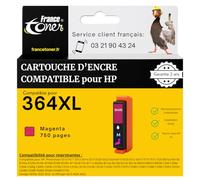 FranceToner 1 Cartouches Compatible pour HP 364XL Magenta Haute Capacité