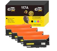 FranceToner - 117A - Toner Laser Compatible pour HP 117a - Pack de 4 : W2070A W2071A W2072A W2073A - pour Imprimantes Toner HP Color Laser MFP 178nw, Color Laser 150nw, MFP 179fnw (117A Pack de 4)