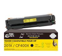 FranceToner - 201X - Toner Laser Compatible pour HP 201x CF400X CF401X CF402X CF403X - Cartouche pour Imprimante Color LaserJet Pro MFP M277dw MFP M277n M252n M252dw MFP M274n (Noir)