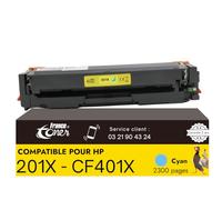 FranceToner - 201X - Toner Laser Compatible pour HP 201x Cyan CF401X - pour Imprimante Color LaserJet Pro MFP M277dw MFP M277n M252n M252dw MFP M274n (201X Cyan)