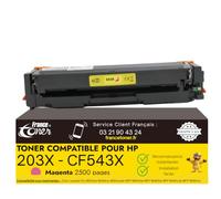 FranceToner 203X Toner Compatible pour HP CF543X Magenta M254 M280 M281