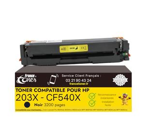 FranceToner 203X Toner Laser Compatible pour HP CF540X Noir M254 M280 M281