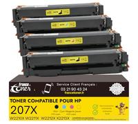 FranceToner 207X 4 Toner Compatible pour HP W2210X Pro M255 M282 M283