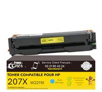 FranceToner 207X Toner Compatible pour HP W2211X Cyan M255 M282 M283