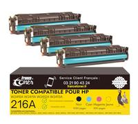 FranceToner - 216A - Toner Laser Compatible HP 216a - W2410A W2411A W2412A W2413A - pour HP Color Laser m183fw, M155, M155a, M155fw, M155nw, M182, M183 (216A Pack de 4)