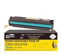 FranceToner - 216A - Toner Laser Compatible HP 216a W2411A Cyan - pour HP Color LaserJet Pro M155, M155a, M155fw, M155nw, M182, M183, MFP M812 (216A Cyan)