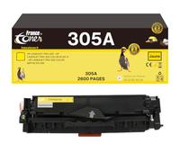 FranceToner - 305A - Toner Laser Compatible HP 305a CE413A Jaune - Haute capacité - pour Imprimantes Laserjet Pro 300, 400 Color M351A, MFP M375NW, M451DN... (305A Jaune)