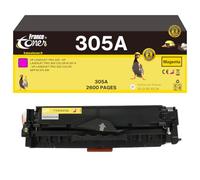 FranceToner - 305A - Toner Laser Compatible HP 305a CE413A Magenta- Haute capacité - pour Imprimantes Laserjet Pro 300, 400 Color M351A, MFP M375NW, M451DN... (305A Magenta)