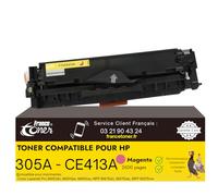 FranceToner - 305A - Toner Laser Compatible pour HP 305a CE413A Magenta- Haute Capacité - pour Imprimantes LaserJet Pro 300, 400 Color M351A, MFP M375NW, M451DN... (305A Magenta)