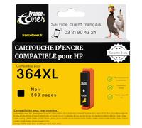FranceToner - 364XL - Cartouche Compatible pour HP 364 XL Noir Haute capacité - Encre pour Imprimante HP Photosmart 5510 5520 5525 6520 7520 Officejet 4620 4622 Deskjet 3520 (364XL Noir)