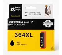 FranceToner - 364XL - Cartouches Encre Compatibles HP 364 XL Noir - Haute capacité - pour HP DeskJet 3070A, 3520, 3522A, 3524e All-in-One, DeskJet Ink Advantage 5520 (364XL Noir)