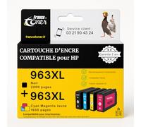 FranceToner 4 Cartouches Compatibles pour HP 963XL
