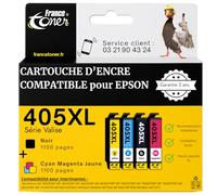 FranceToner - 405XL - Cartouches Encre Compatibles pour Epson 405 XL série Valise - pour Imprimante Workforce Pro WF-3820 WF-3825 WF-4820 WF-4825 WF-7310 WF-7830 WF-7835 WF-7840