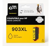 FranceToner - 903XL - Cartouche Encre Compatible pour HP 903 XL Jaune - pour Imprimantes OfficeJet 6950, 6951 OfficeJet Pro 6860 All-in-One (903XL Jaune)