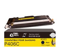 FranceToner - CLT-406S - Toner Laser Compatible Samsung P406C CLT-P406C 406S Noir - pour Imprimantes CLX 3305 Xpress CLP 365 CLX 3300 C410W C460FW CLX-3305W (CLT-K406S)