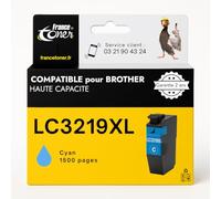 FranceToner LC3219XL 1 Cartouche Compatible pour Brother LC3219 Cyan