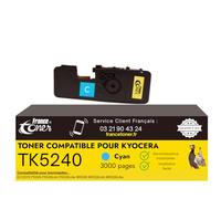 FranceToner - TK-5240 - Toner Compatible pour Kyocera TK5240 Cyan - pour Imprimantes Laser ECOSYS M5526cdw M5526cdnP5026cdw P5026cdn - TK-5240K TK-5240C TK-5240M TK-5240Y