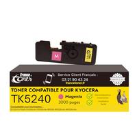 FranceToner - TK-5240 - Toner Compatible pour Kyocera TK5240 Magenta - Cartouche pour Imprimantes Laser ECOSYS M5526cdw M5526cdnP5026cdw P5026cdn - TK-5240K TK-5240C TK-5240M TK-5240Y