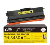 FranceToner - TN-3480 - Toner Laser Compatible pour Brother TN3480 Noir - Cartouche pour Imprimantes Laser HL l5200dw, mfc l5750dw, HL l5100dn, mfc l5700dn, dcp l5500dn (TN3480 Noir)