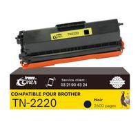 FranceToner - TN2220 - Toner Laser Compatible pour Brother TN2220 - pour Imprimantes Brother pour MFC-7360N DCP-7055 HL-2130 MFC-7460DN HL-2240 HL-2240D HL-2250DN FAX-2840 FAX-2940 (TN2220 Noir)
