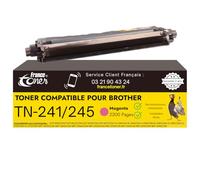 FranceToner - Toner Compatible Brother TN241 TN245 - Haute Capacité - Imprimantes HL-3140CW, HL-3150CDW, HL-3170CDW, DCP-9020CDW, MFC-9140CDN, MFC-9330CDW, MFC-9340CDW (Magenta)