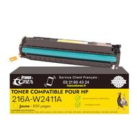 FranceToner - Toner Laser Compatible pour HP 216A W2412A Jaune - pour Imprimante Color LaserJet Pro M155, M155a, M155fw, M155nw, M182, M183, MFP M812 (216A Jaune)