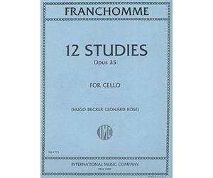 Franchomme Auguste-Joseph 12 Studies, Op. 35 Cello by Hugo Becker and Leonard Rose -International