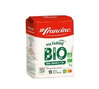 FRANCINE - Farine de Blé Bio T55, Texture Fine Idéale pour Pâtisserie Maison (Paquet 1 kg) - Lot de 4 - vendu par Lot