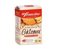 FRANCINE Farine de Blé pour Gâteaux avec Poudre à Lever Incorporée, 1 kg, Blés de France, Sachet Recyclable - Lot de 4