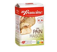 FRANCINE - Farine pour Pain Maison - Pour Pâte Moelleuse et Bien Gonflée - Machine à Pain ou à la Main - Blé Français - le paquet de 1,5 kg - Le Lot De 3