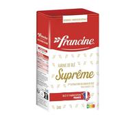 FRANCINE - Farine Suprême de Blé T45 Première Extraction - Garantie Anti-Grumeaux - Blés Français - la boite de 1 kg - Le Lot De 4
