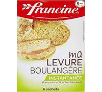 Francine – Levure boulangère instantanée pour pains et brioches – 6 sachets, 30 g