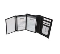 FRANCINEL Portefeuille en cuir souple taille moyenne à 3 volets réf 37929 noir (3 couleurs disponible)