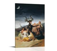 Francisco Goya-Witches' Sabbath Poster Impression sur toile pour salon, chambre à coucher, bureau, décoration d'intérieur 30 x 45 cm