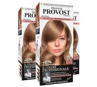 Franck Provost Coloration permanente réutilisable avec traitement de beauté, coloration professionnelle et couverture optimale, longue durée de vie, couleur 7.0 blond foncé cendré - 3 couleurs