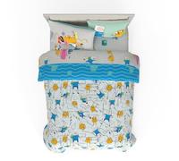 Franco Adventure Time Finn & Jake Parure de lit réversible 7 pièces Super Douce et Confortable avec Couvre-Oreiller, lit Double, (Produit sous Licence Officielle)