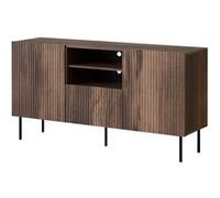 Franco - buffet bas - effet bois - 150 cm - Bois / Noir Bois / Noir G