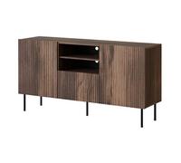 Franco - buffet bas - effet bois - 150 cm - Bois / Noir