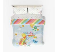 Franco Care Bears - Parure de lit et Couette réversibles en Microfibre Super Douce et Confortable, 5 pièces pour lit Double, (Produit sous Licence Officielle)