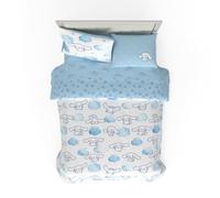 Franco Cinnamoroll Parure de lit réversible 7 pièces Super Douce et Confortable avec taie d'oreiller, lit Simple, (Produit sous Licence Officielle)