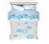 Franco Collectibles Cinnamoroll Bedding Parure de lit 5 pièces en Microfibre Super Douce (Produit sous Licence Officielle) pour lit Double