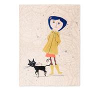 Franco Collectibles Coraline Movie Bedding Couvre-lit en Peluche Super Doux et Confortable 116,8 x 152,4 cm (Produit sous Licence Officielle)