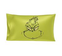 Franco Collectibles Grinch by Dr. Seuss Holiday Beauty Taie d'oreiller Standard en Satin Soyeux pour Cheveux et Peau 50,8 x 76,2 cm (Produit sous Licence Officielle)