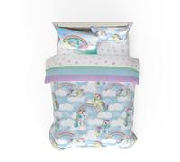 Franco Collectibles My Little Pony Parure de lit Classique rétro Arc-en-Ciel 7 pièces Super Douce avec Couvre-Oreiller, Grand lit, (Produit sous Licence Officielle)