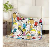 Franco Collectibles Peanuts Couverture en Peluche Super Douce et Confortable Charlie Brown, Snoopy, Lucy & Gang, 101,6 x 127 cm