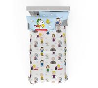 Franco Collectibles Peanuts Snoopy Parure de lit 3 pièces en Microfibre Super Douce et Confortable pour lit Simple (Produit sous Licence Officielle)